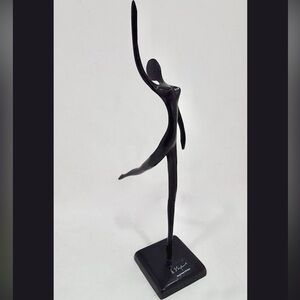 Ballet Dancer Metal Sculpture On Base 13" Tall Bodrul Khalique IKEA